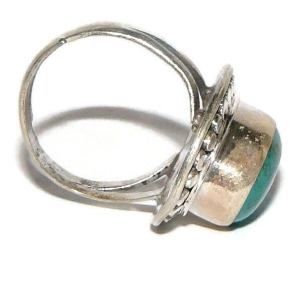Turquoise and Sterling Silver Adjustable Ring - Picture 6 of 9